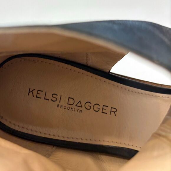 Kelsi Dagger Open Toe Gray Suede Leather Chunky Heels US Size 8 - Picture 5 of 11